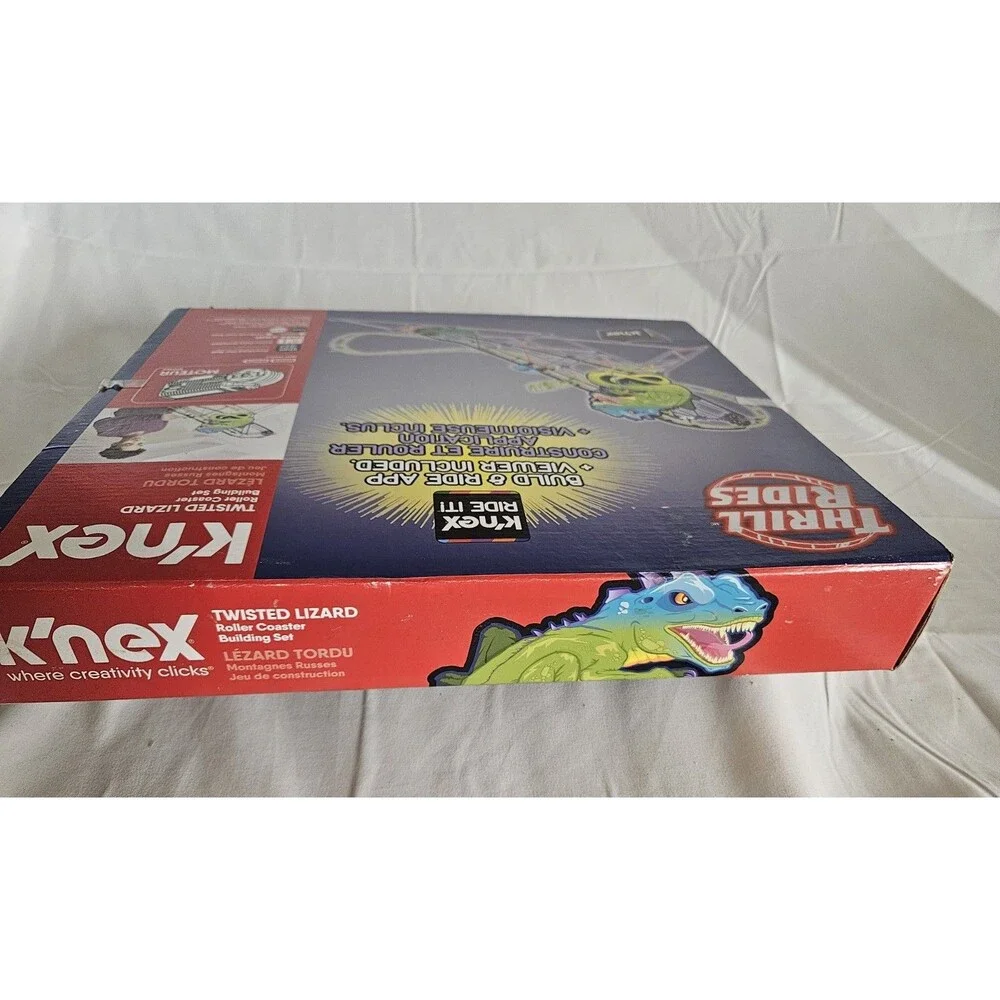 K'Nex Thrill Rides Twisted Lizard Roller Coaster Building Set 402 Pcs Open Box